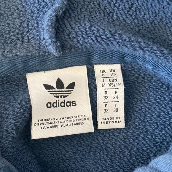 ADIDAS 3 Stripe Cropped Sweatshirt Hoodie - Picture 7 of 10